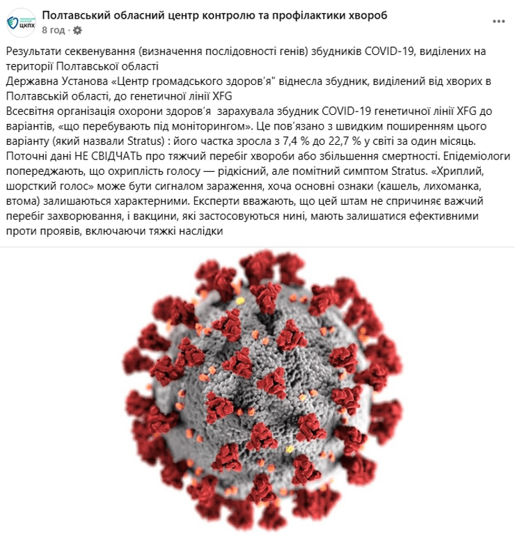 Симптомы варианта коронавируса Stratus