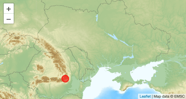 Подземные толчки в Румынии