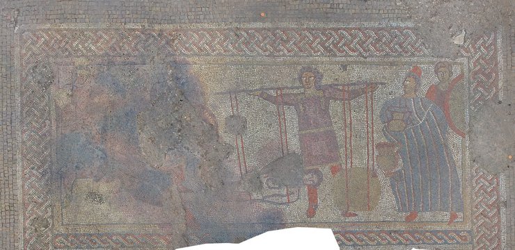 верхняя панель, мозаика, Приам, Гектор, изображение