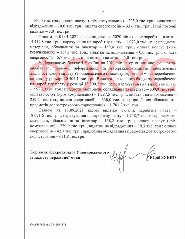 Сколько потратили на языкового омбудсмена