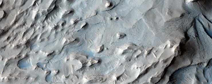 осадочные породы, кратер, Марс, фото