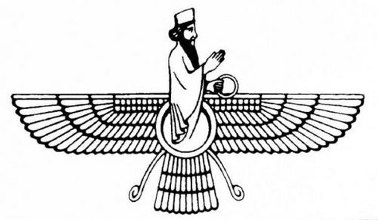 Каноническое изображение бога Ахуры Мазды