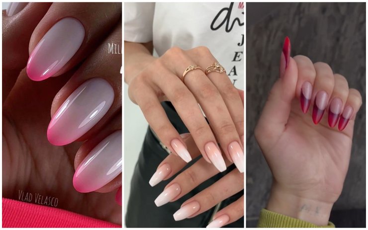 Французский маникюр с эффектом омбре