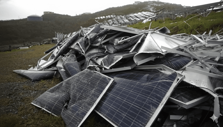 сонячні панелі звалище викидають сонячні панелі викидають сонячні панелі позбуваються сонячних панелей