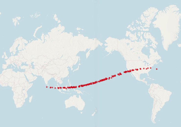 карта, астероид, Земля, место падения астероида