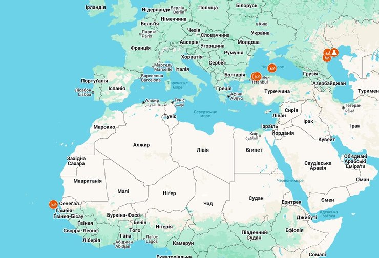 Карта морських спецоперацій Сил оборони України