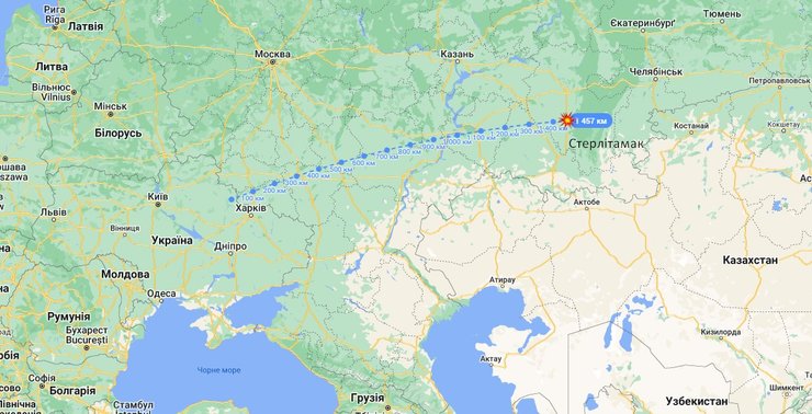 Вибух у РФ, Стерлитамакськ, Башкирія, відстань, 19 серпня