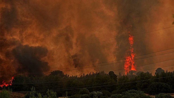 пожары в Греции, Афины