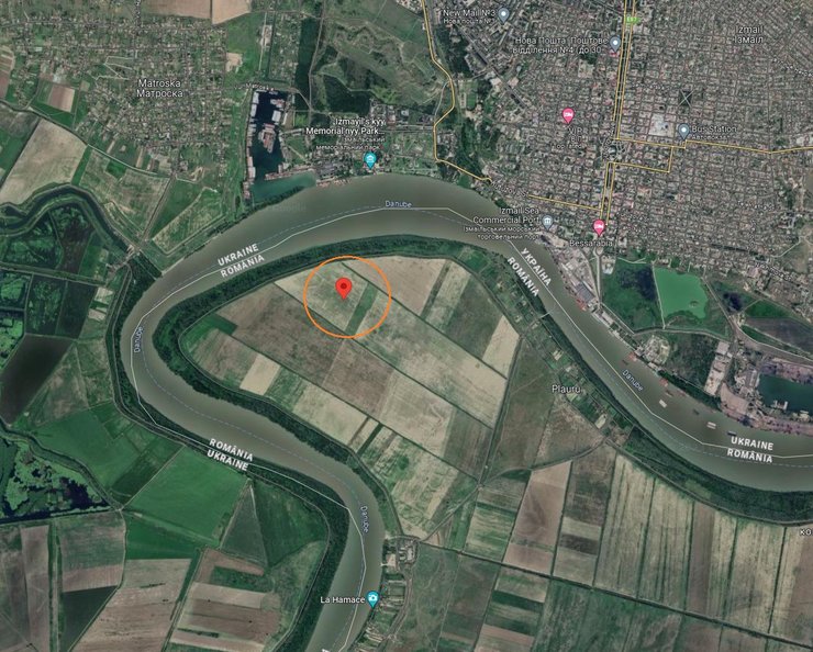 Место, где упали российские БПЛА, карта