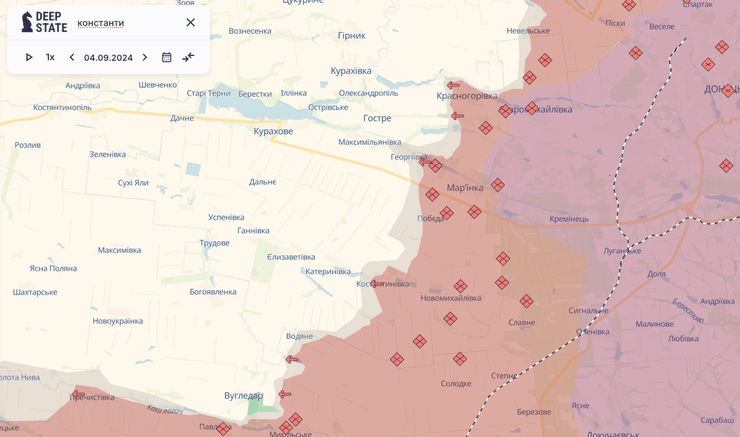 Карта DeepState: Константиновка