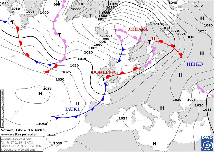Погода в Европе 27 февраля