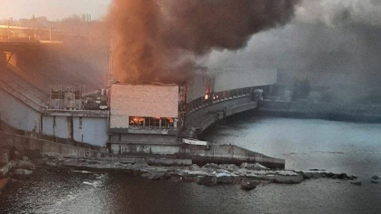 ДніпроГЕС, ДніпроГЕС у Запоріжжі, ракетний удар по ДніпроГЕС, наслідки ракетного удару Дніпро ГЕС, пошкодження Дніпровської ГЕС, ракетний удар по Запоріжжю