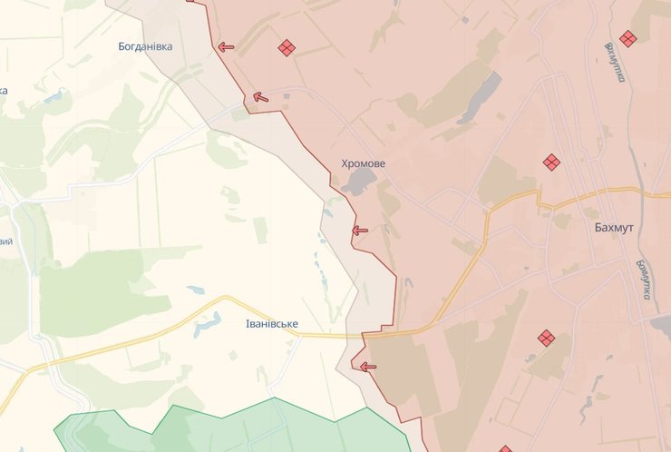 Бахмутський напрямок, карта