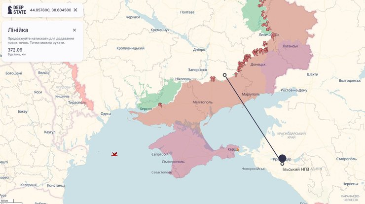 Ільський НПЗ розташований на відстань 400 км від України