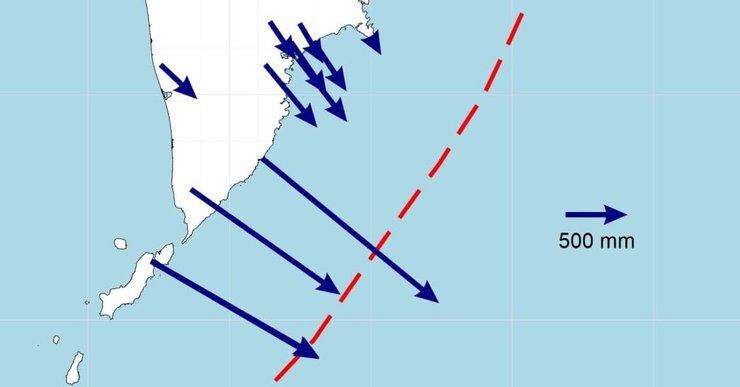 камчатка землетрясение смещение полуострова