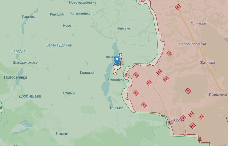 Терны, Донецкая область, карта Украины, карта боевых действий