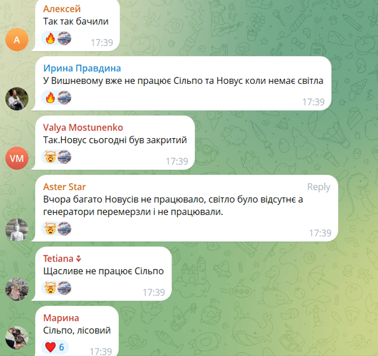 Коментарі про закриття супермаркетів