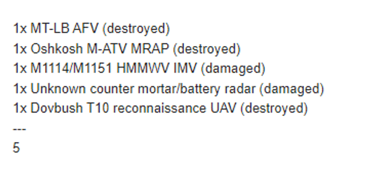 втрати української техніки