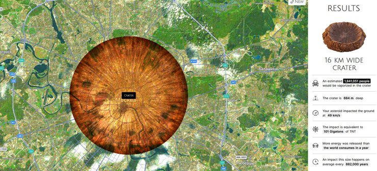 падіння астероїда на Москву