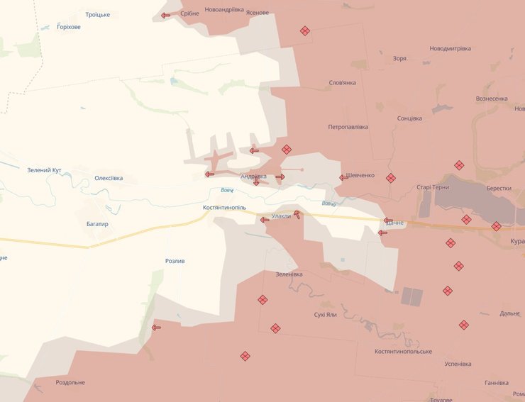 карта боевых действий в Украине