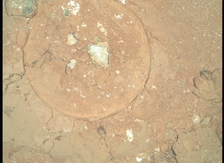 камень, марс, зеленое пятно