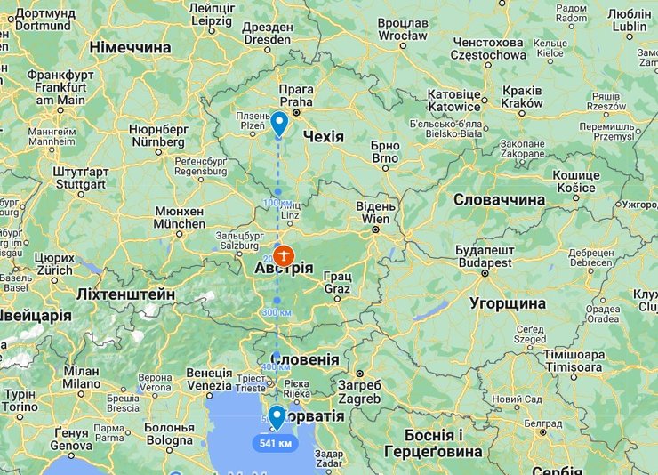 Маршрут самолета