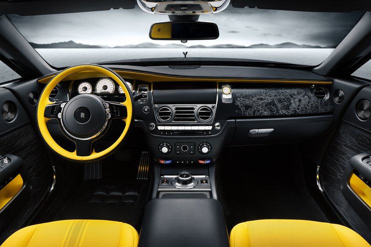 Салон Rolls-Royce Wraith Black Arrow, Rolls-Royce Wraith 2023, Rolls-Royce Wraith Black Badge, Rolls-Royce Wraith