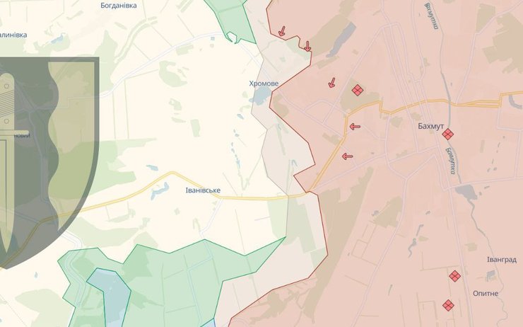 карта deep state донбасс, карта deep state, бои бахмут карта