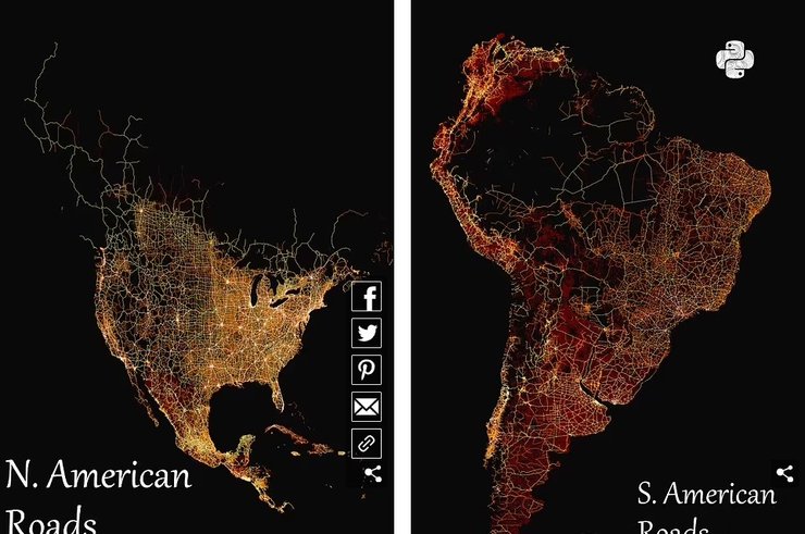 карта дорог Америка