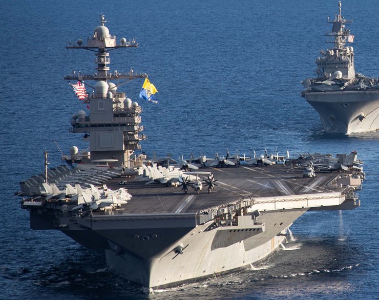 Авианосец Gerald R. Ford в Средиземном море
