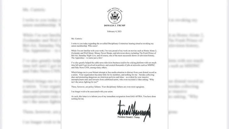 лист, трамп, гільдія кіноакторів, виняток