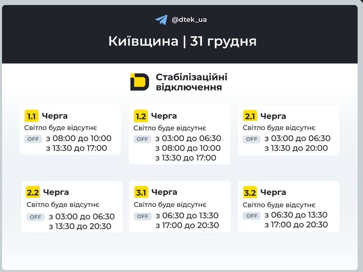 киевщина графики отключений 31 декабря киевщина графики отключений 31 декабря