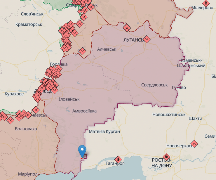 Самійлове, село Самійлове, карта бойових дій