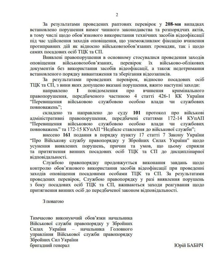 документ о результатах проверки ТЦК: декабрь 2025 г. — июнь 2026 г.