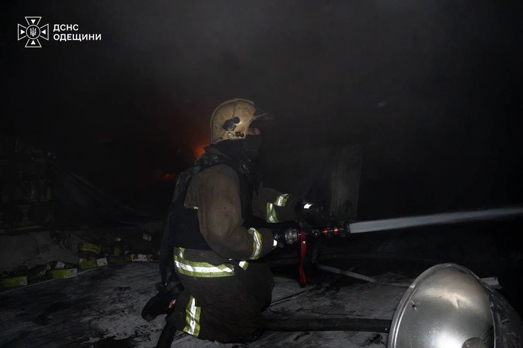 ДСНС Одеси під час гасіння пожежі