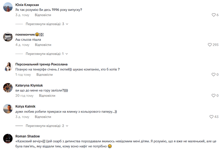 Комментарии пользователей сети