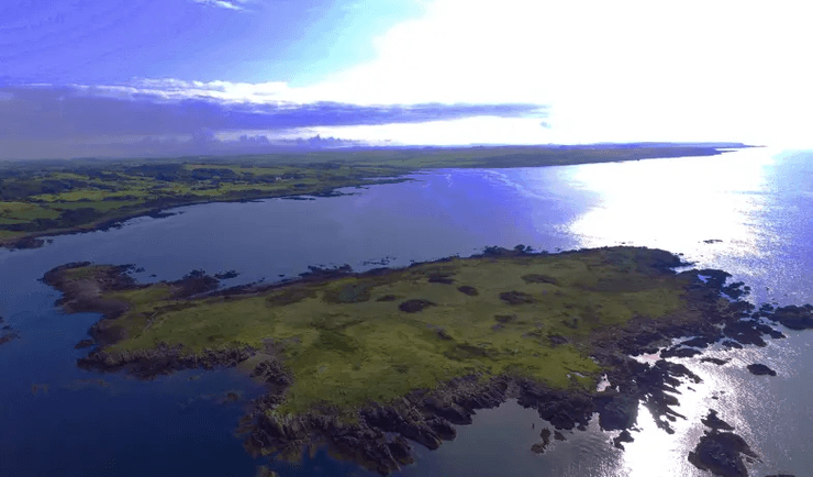 Остров Барлокко, остров, природа, Шотландия, побережье, необитаемый остров