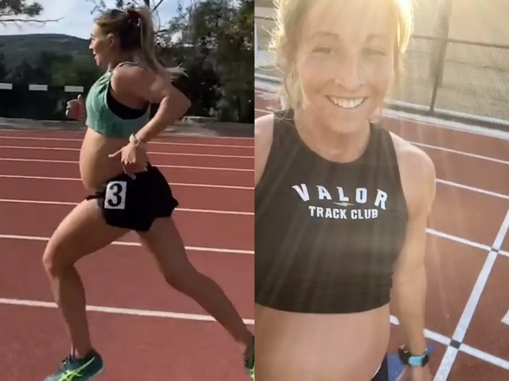 Спортсментка, девушка, женщина, беременная, спорт