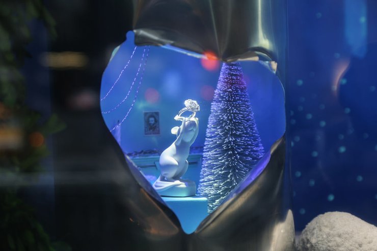 новогодние витрины, рождественские витрины, магазин, Tiffany, фото