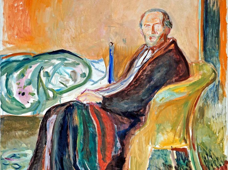 "Автопортрет після іспанського грипу", 1918, Едвард Мунк