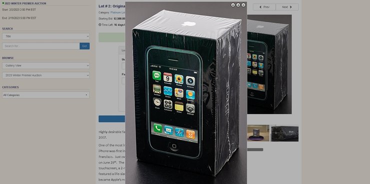 iPhone, первый iPhone, первый айфон, аукцион, купить первую модель iPhone