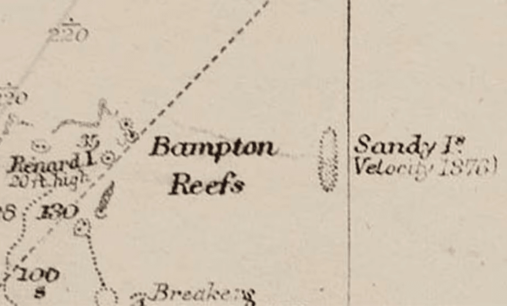 Остров в океане, остров, небольшой остров, загадочный остров, остров исчез, остров Сэнди, несуществующий остров, остров на карте