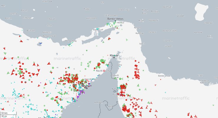 Инфографика с ситуацией в Ормузском проливе 27 марта