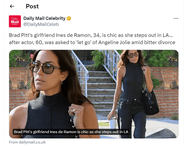 Инес де Рамон, девушка Брэда Питта