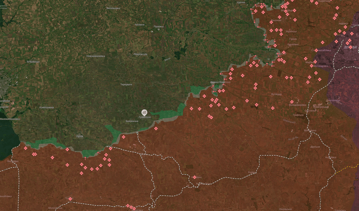 Запорожское направление, Гуляй поле, карта DeepState