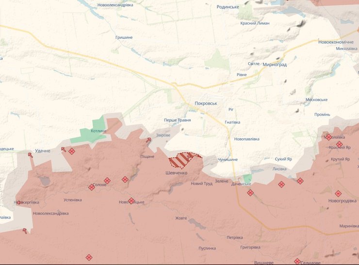 Карта Покровський напрямок