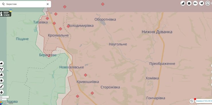 Карта Берествое на Харьковщине