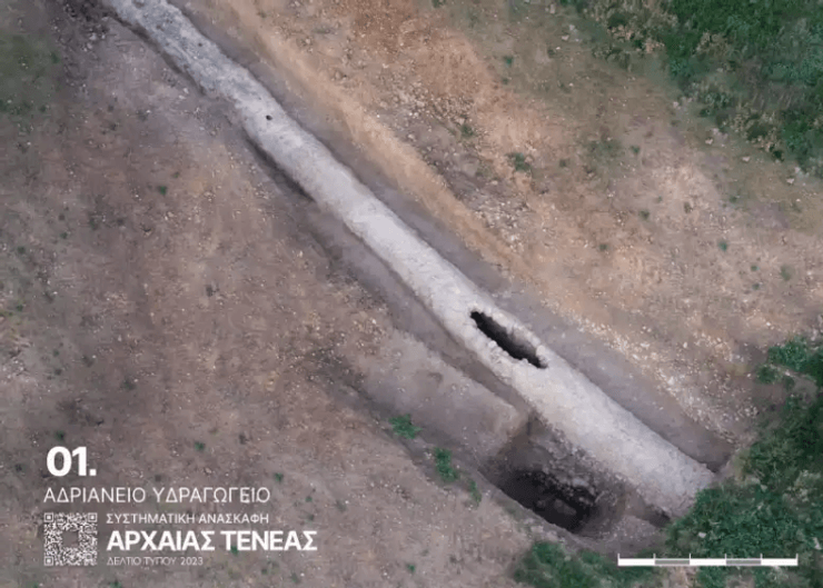 акведук, раскопки, археологи, артефакты, находка, исследования, открытия, история, религия, Древняя Греция, Коринф, Адриан, сооружение, легенды, водопровод, инженерия, водоснабжение, вода, монеты, клад