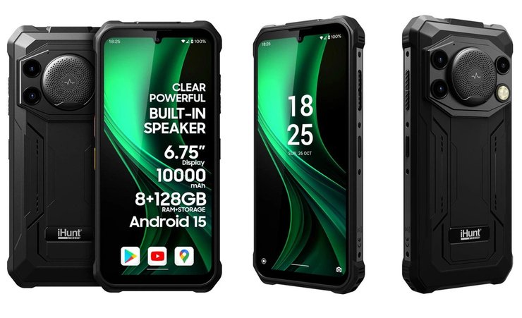 Противоударный телефон защищенный водонепроницаемый смартфон iHunt Titan Music P11001 Ultra 8/128 Гб 6.75 10000 мАч мощный динамик