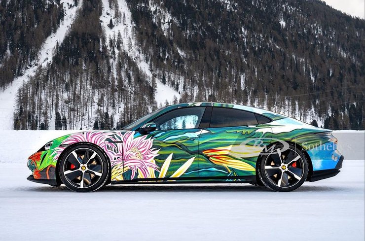 Porsche Taycan Art Car, продаж, аукціон, автомобілі, електрокар, ліврея, ричард Філліпс